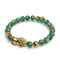 Pixiu Feng Shui Armband | Element ERDE | Grüner Achat x 18 Karat Gold