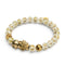 Pixiu Feng Shui Armband | GOLD Element | Weißer Achat x 18 Karat Gold