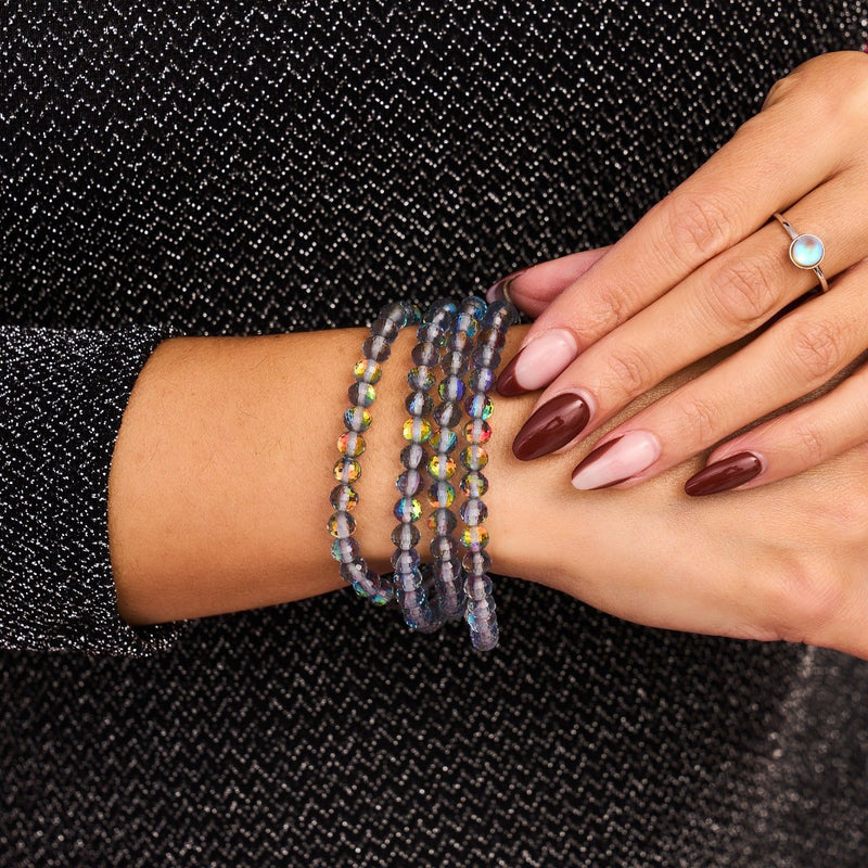 Grau | 925er Sterlingsilber | Prisma-Wrap