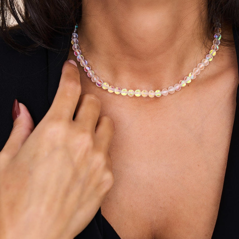 Regenbogenweiß | 925er Sterlingsilber | Prisma-Wrap