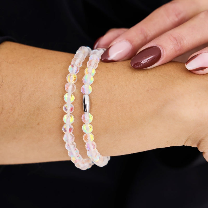 Regenbogenweiß | 925er Sterlingsilber | Prisma-Wrap