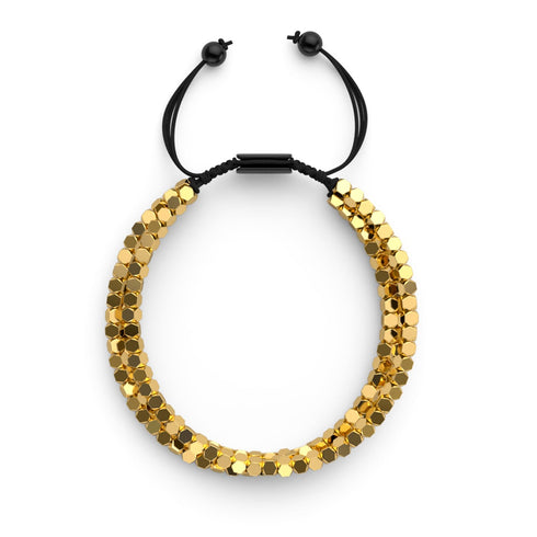 Mini Heiliges Geom | Gold Hämatit x Rotguss | Dreireihiges Armband