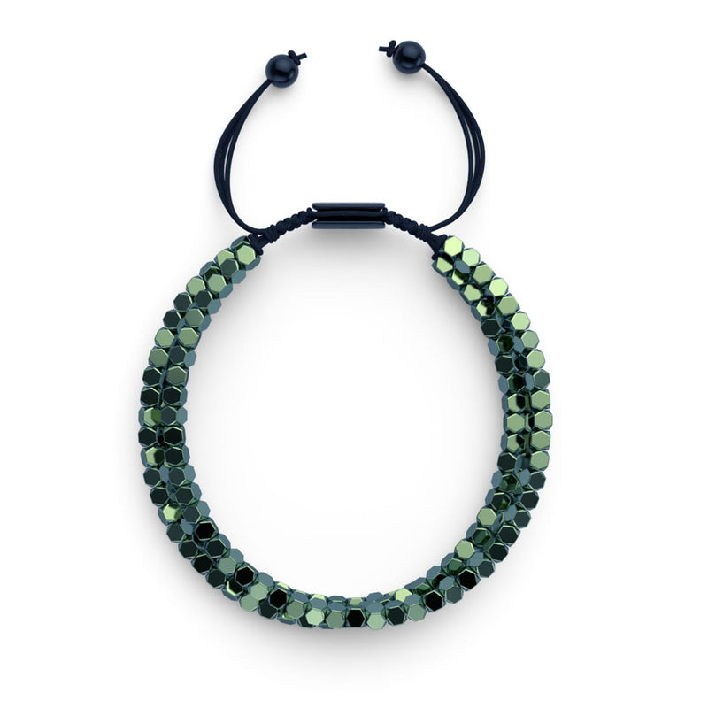 Mini Heiliges Geom | Seeschaum-Hämatit x Rotguss | Dreireihiges Armband