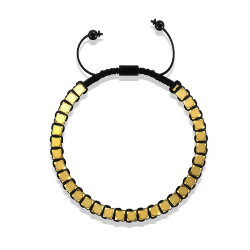 Heiliges Geom | Goldhämatit | Rotguss | Oktaeder-Armband