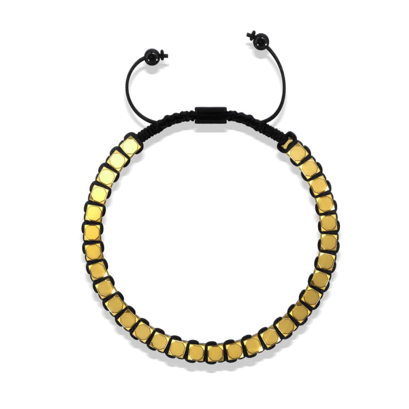 Heiliges Geom | Goldhämatit | Rotguss | Oktaeder-Armband