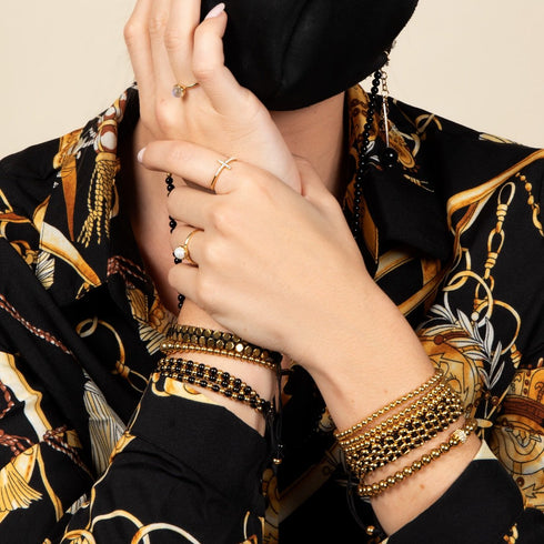 Heiliges Geom | Goldhämatit | Rotguss | Oktaeder-Armband