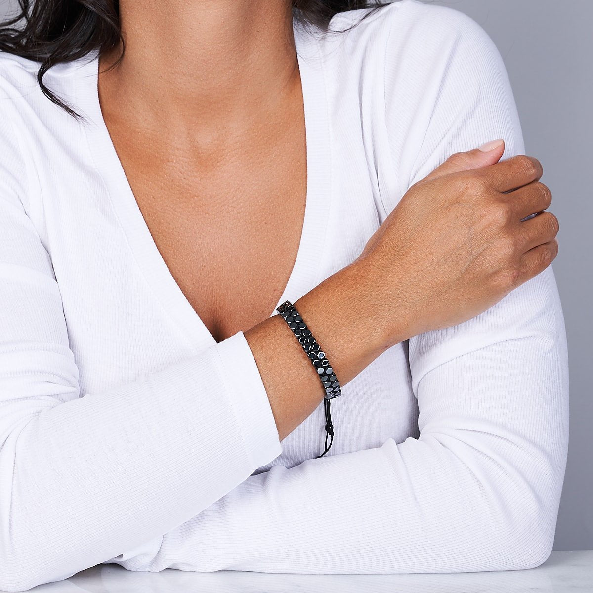 Heiliges Geom | Hämatit | Rotguss | Oktaeder-Armband