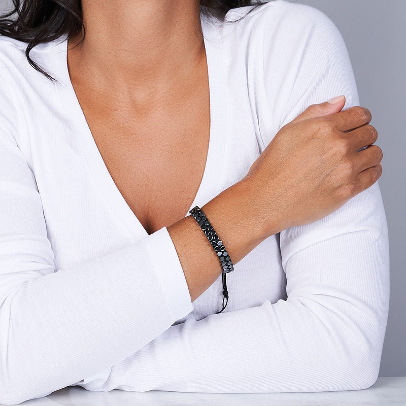 Heiliges Geom | Hämatit | Rotguss | Oktaeder-Armband