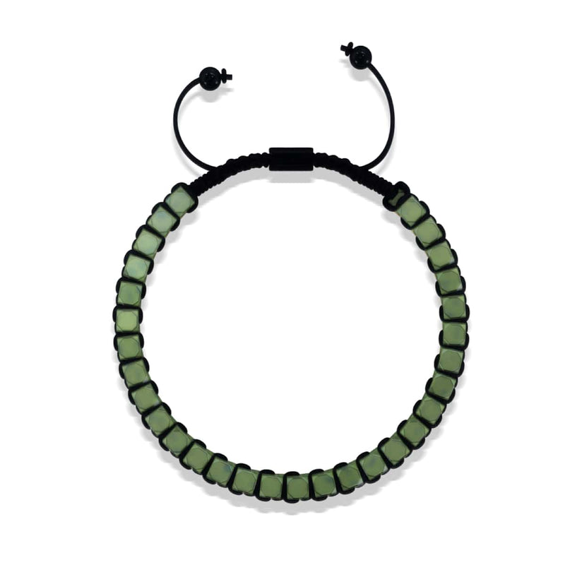 Heiliges Geom | Mattes Meeresschaum-Hämatit | Rotguss | Oktaeder-Armband