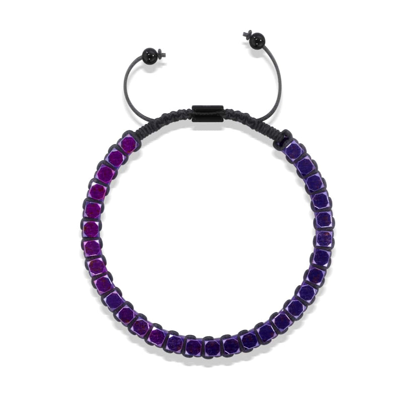 Heiliges Geom | Lila Hämatit | Rotguss | Oktaeder-Armband