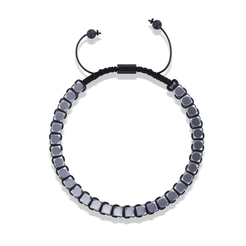 Heiliges Geom | Silberhämatit | Rotguss | Oktaeder-Armband