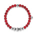 Roter Türkis | Silber und rote Emaille | Weihnachtsmann-Charm-Armband