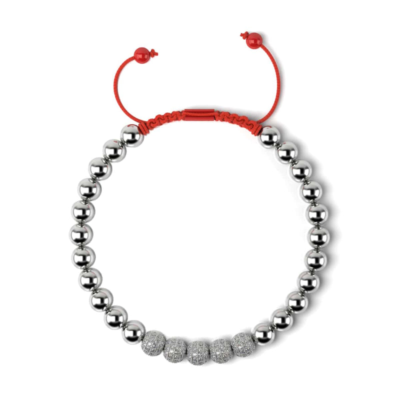 Silber und rote Emaille | Kristallgala | Weihnachtsmann-Armband