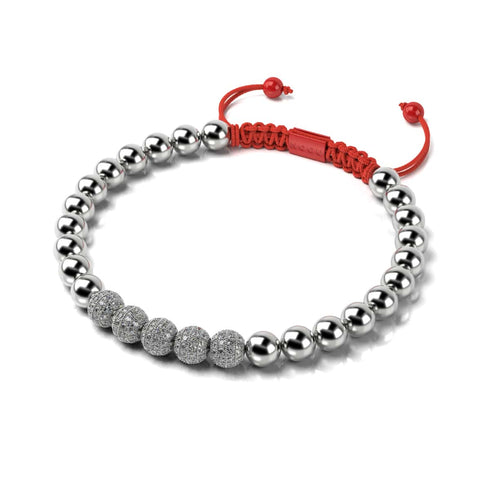 Silber und rote Emaille | Kristallgala | Weihnachtsmann-Armband