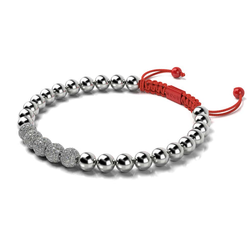 Silber und rote Emaille | Kristallgala | Weihnachtsmann-Armband