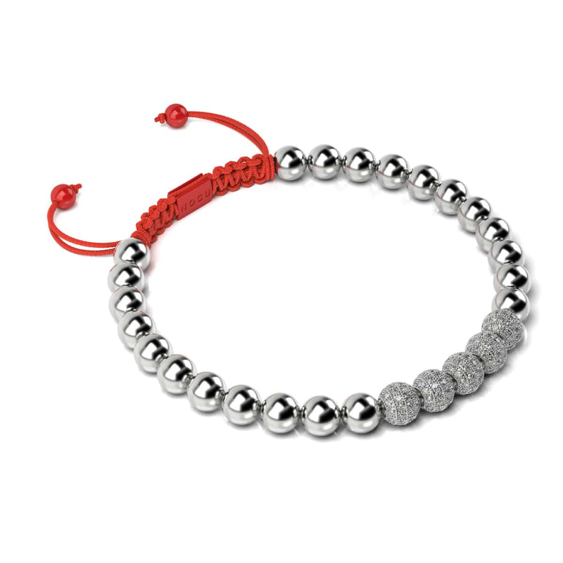 Silber und rote Emaille | Kristallgala | Weihnachtsmann-Armband