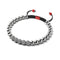 Silber und rote Emaille | Kristall Gala Santa Armband | Schwarz