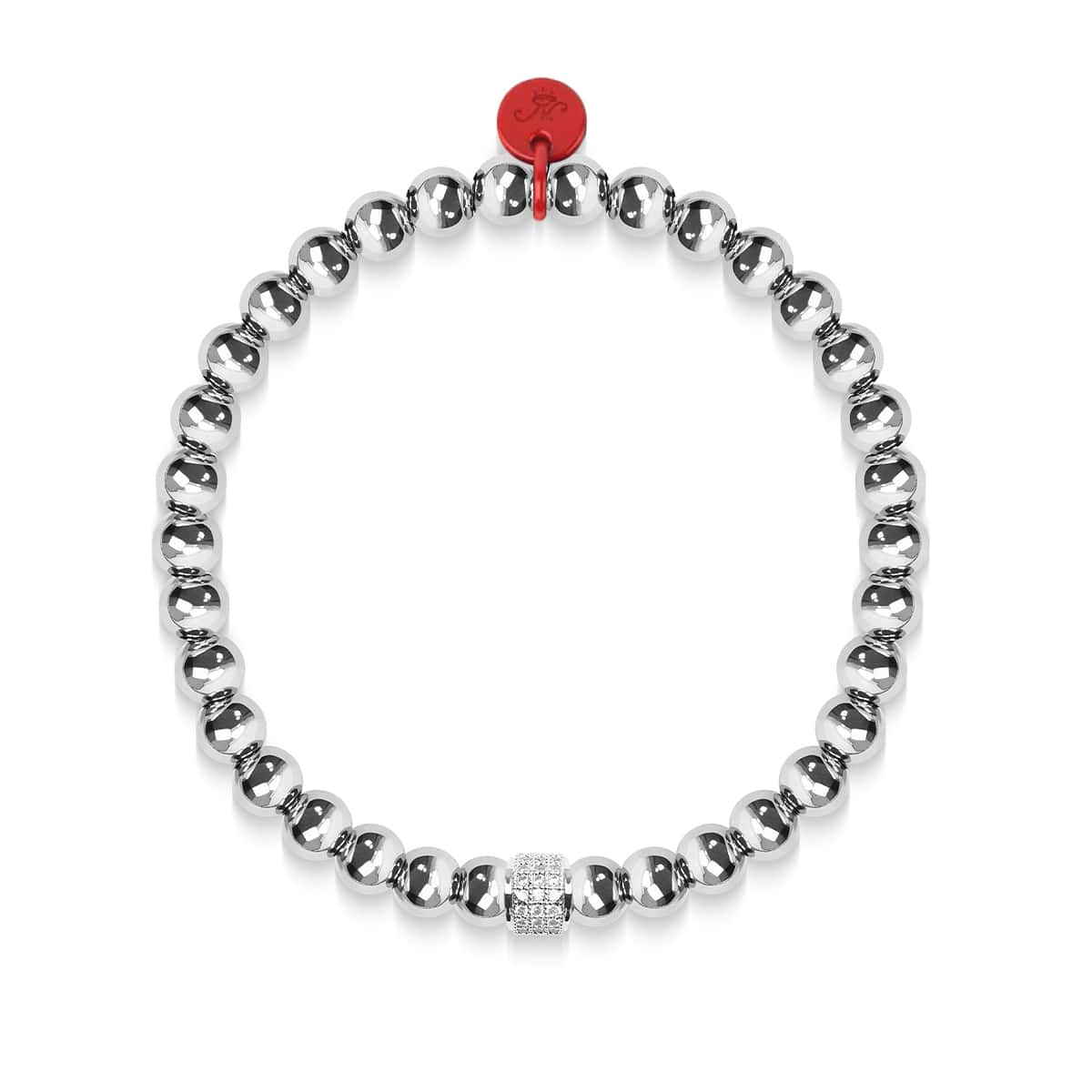 Weißes Kristallpflaster | Weihnachtsmann-Charm-Armband