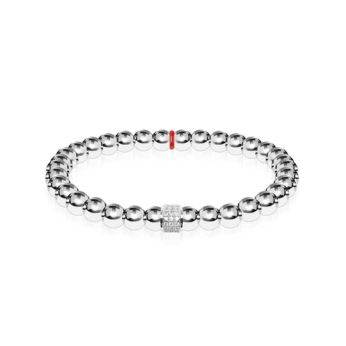 Weißes Kristallpflaster | Weihnachtsmann-Charm-Armband