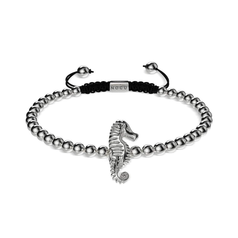 Riff | Silber | Seepferdchen Makramee Charmballa Armband