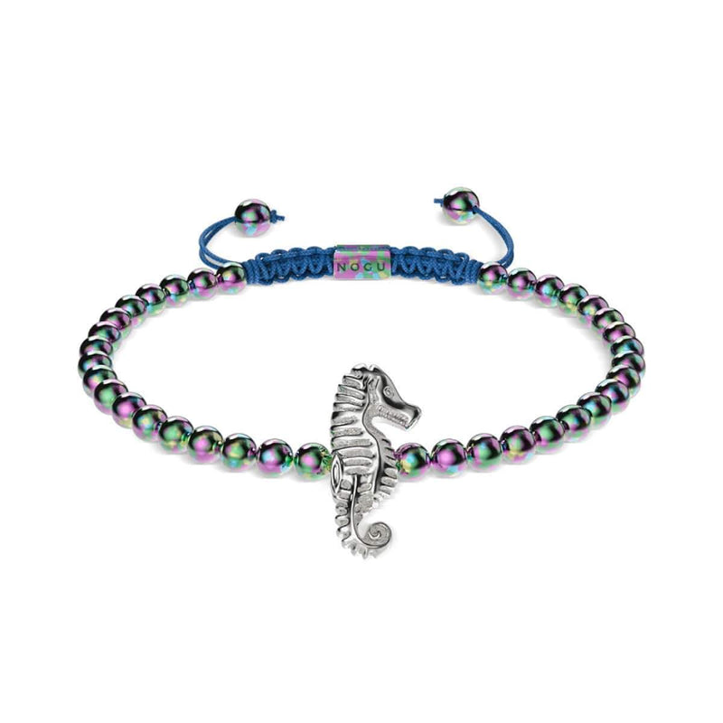 Riff | Einhorn Silber | Seepferdchen Makramee Charmballa Armband