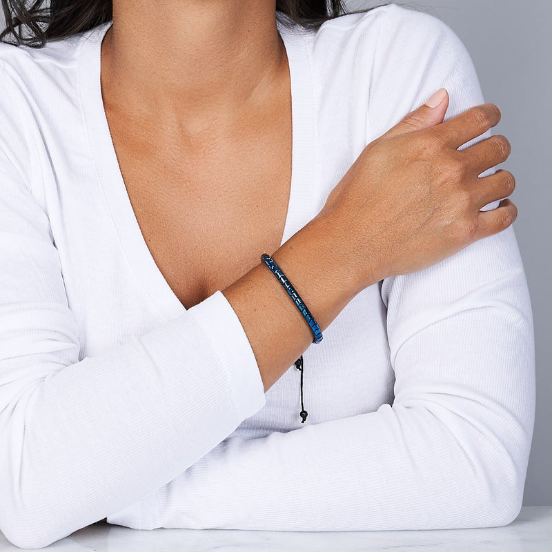 Serpentin | Blauer Hämatit x Rotguss | Wellenarmband