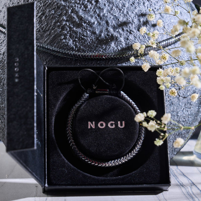 Serpentin | Onyx Hämatit x Rotguss | Doppelwellenarmband