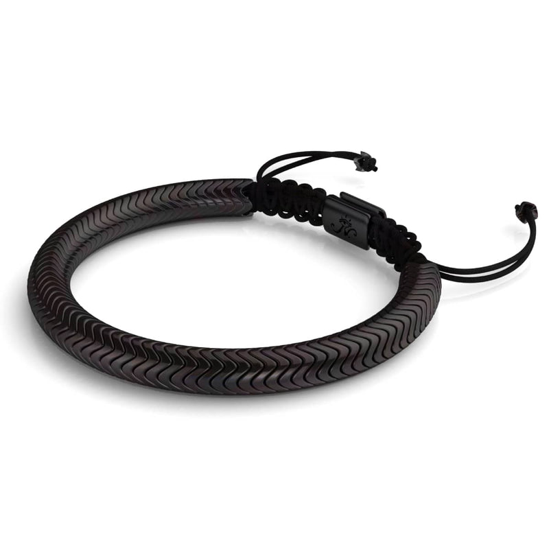 Serpentin | Onyx Hämatit x Rotguss | Doppelwellenarmband