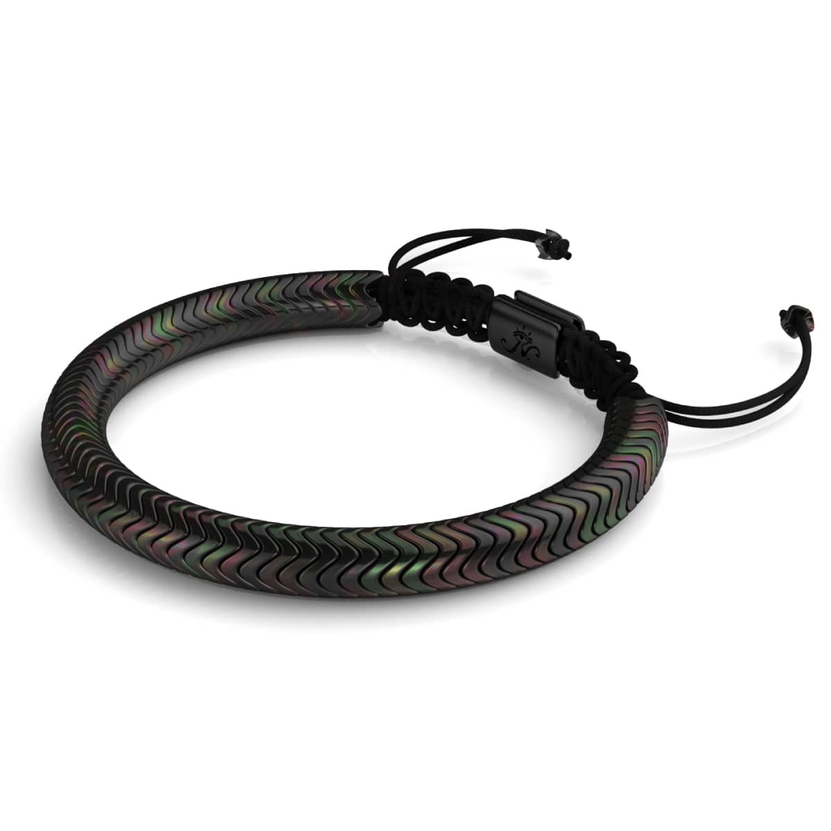 Serpentin | Regenbogenfinsternis Hämatit x Rotguss | Doppelwellenarmband