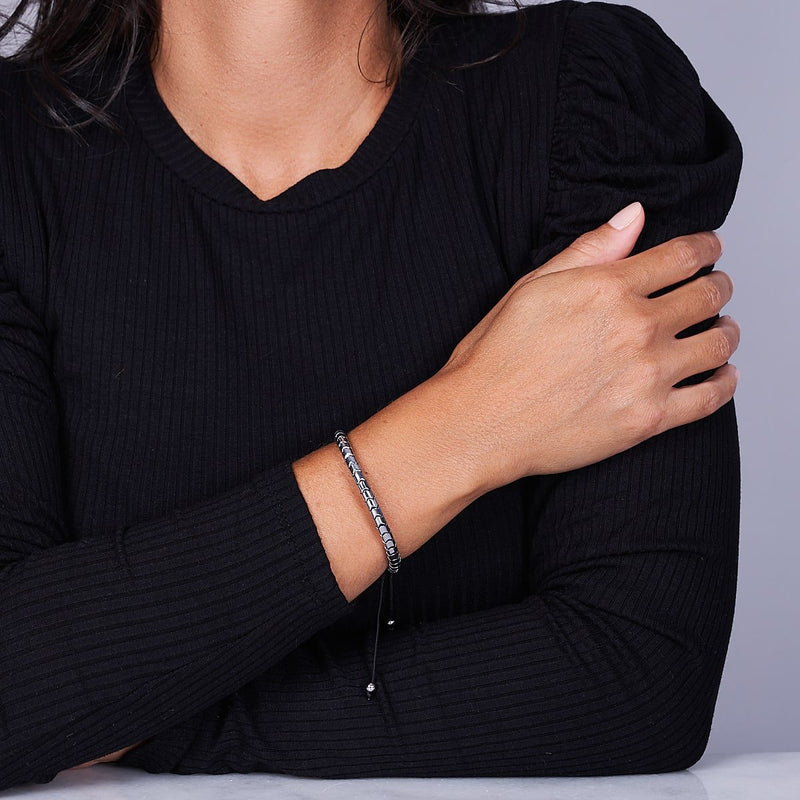 Serpentin | Silber Hämatit x Silber | Wellenarmband