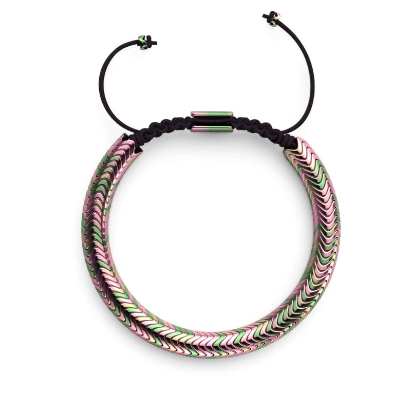 Serpentin | Einhorn Gold Hämatit x Einhorn Silber | Doppeltes Wellenarmband