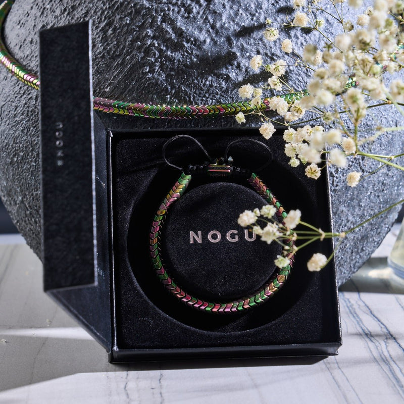 Serpentin | Einhorn Gold Hämatit x Einhorn Silber | Doppeltes Wellenarmband