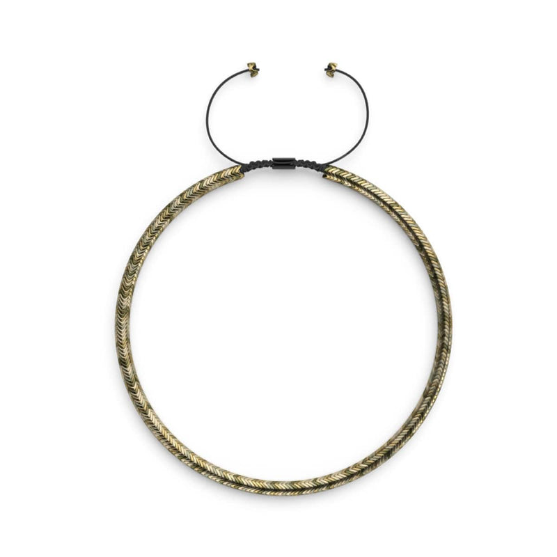 Serpentin | Bronze Hämatit x Rotguss | Doppelwellen-Halskette