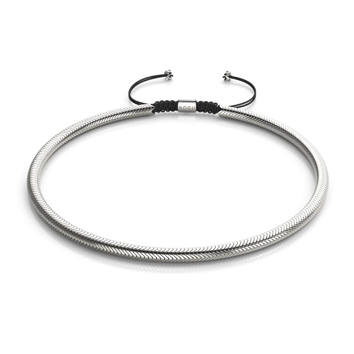 Serpentin | Chromhämatit x Silber | Doppelwellenkette