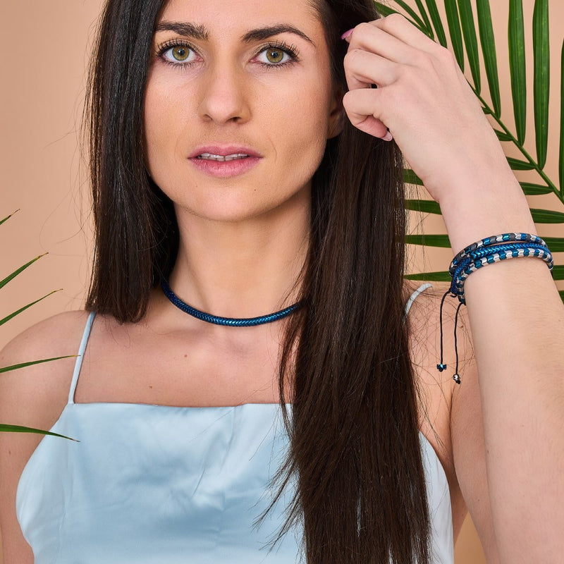 Serpentin | Kobalthämatit x Rotguss | Doppelwellenkette