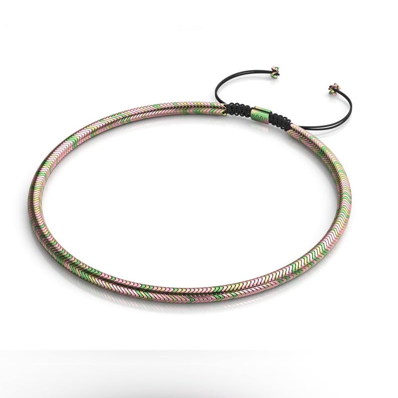 Serpentin | Einhorn Gold Hämatit x Einhorn Silber | Doppelwellen-Halskette