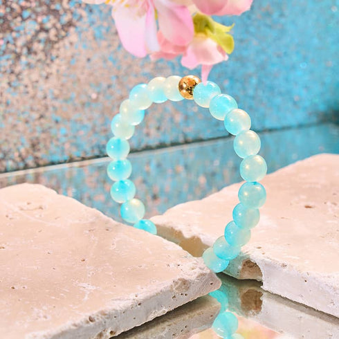 Blaubeermousse | Schimmerndes Glasarmband