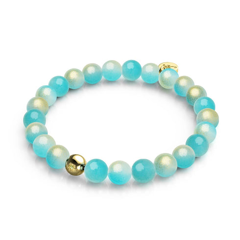 Blaubeermousse | Schimmerndes Glasarmband