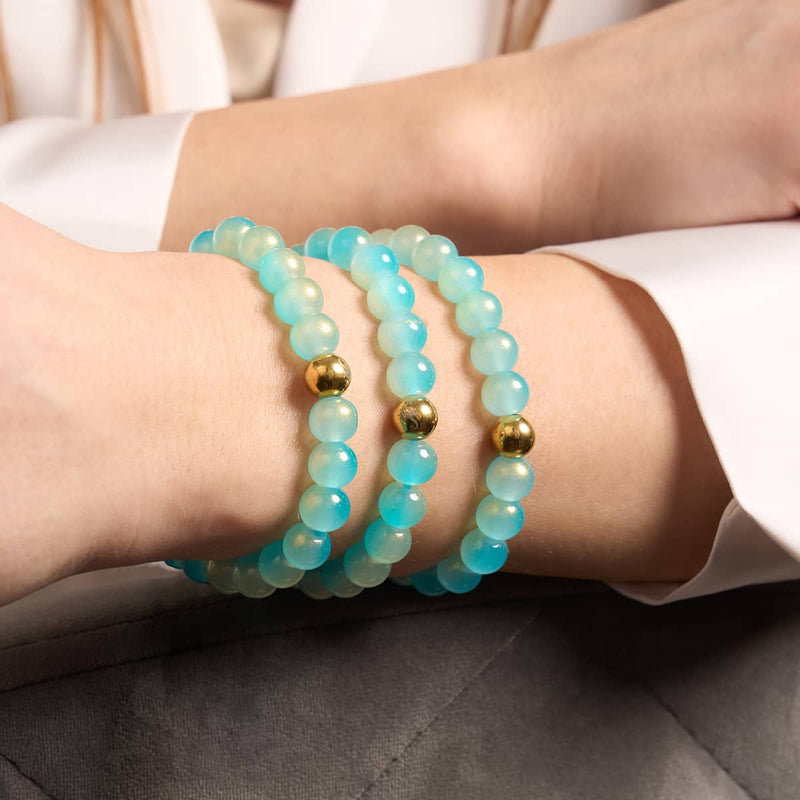 Blaubeermousse | Schimmerndes Glasarmband