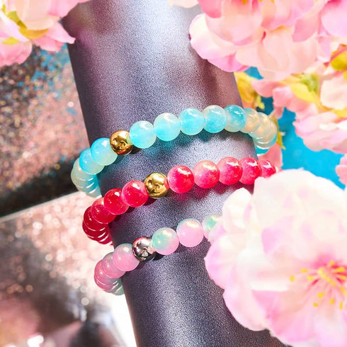 Blaubeermousse | Schimmerndes Glas | Makramee-Armband