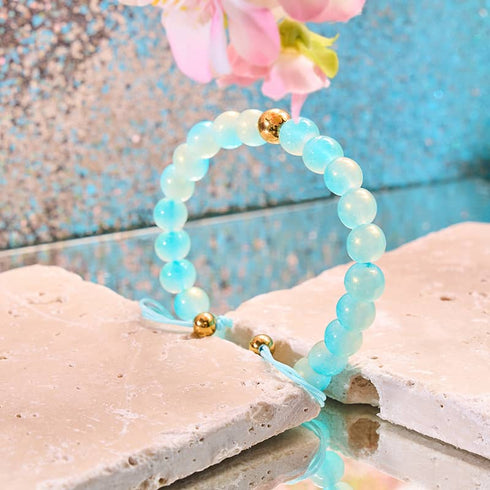 Blaubeermousse | Schimmerndes Glas | Makramee-Armband