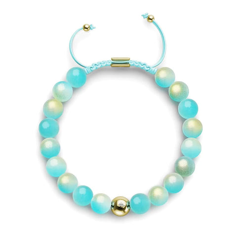 Blaubeermousse | Schimmerndes Glas | Makramee-Armband