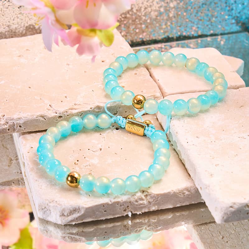 Blaubeermousse | Schimmerndes Glas | Makramee-Armband