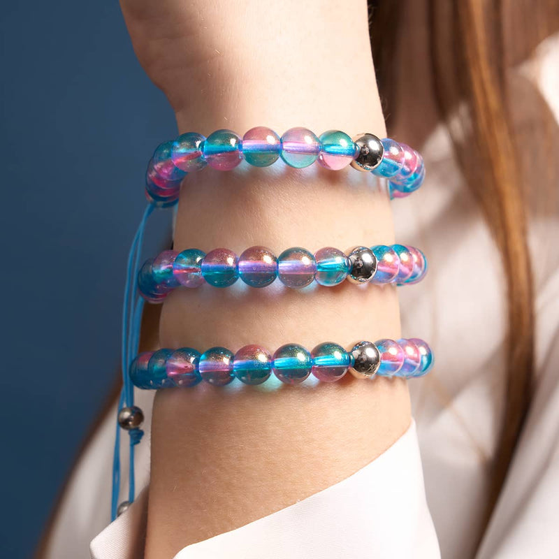 Bubble Pop | Schimmerndes Glas | Makramee-Armband