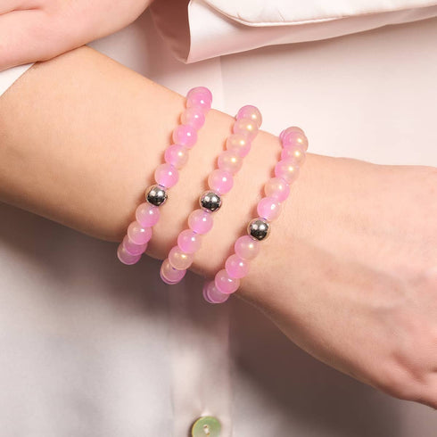 Lavendel-Fizz | Schimmerndes Glasarmband