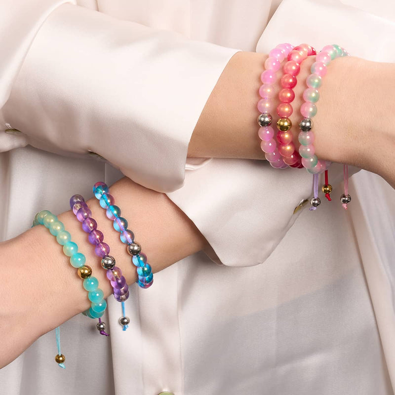 Lavendel-Sprudel | Schimmerndes Glas | Makramee-Armband