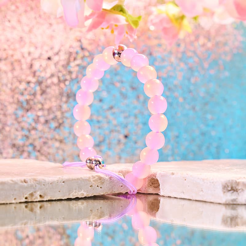 Lavendel-Sprudel | Schimmerndes Glas | Makramee-Armband