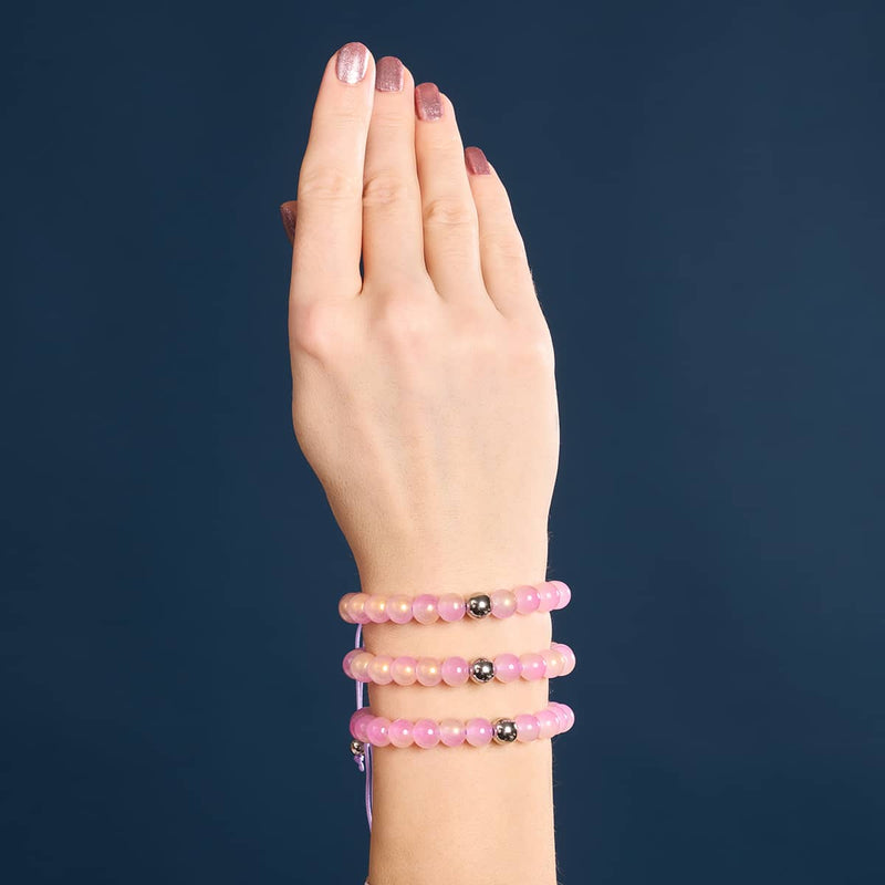 Lavendel-Sprudel | Schimmerndes Glas | Makramee-Armband