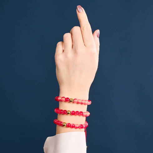 Maraschinokirsche | Schimmerndes Glas | Makramee-Armband