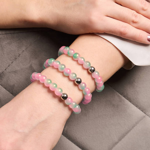 Geschnittene Melone | Schimmerndes Glasarmband